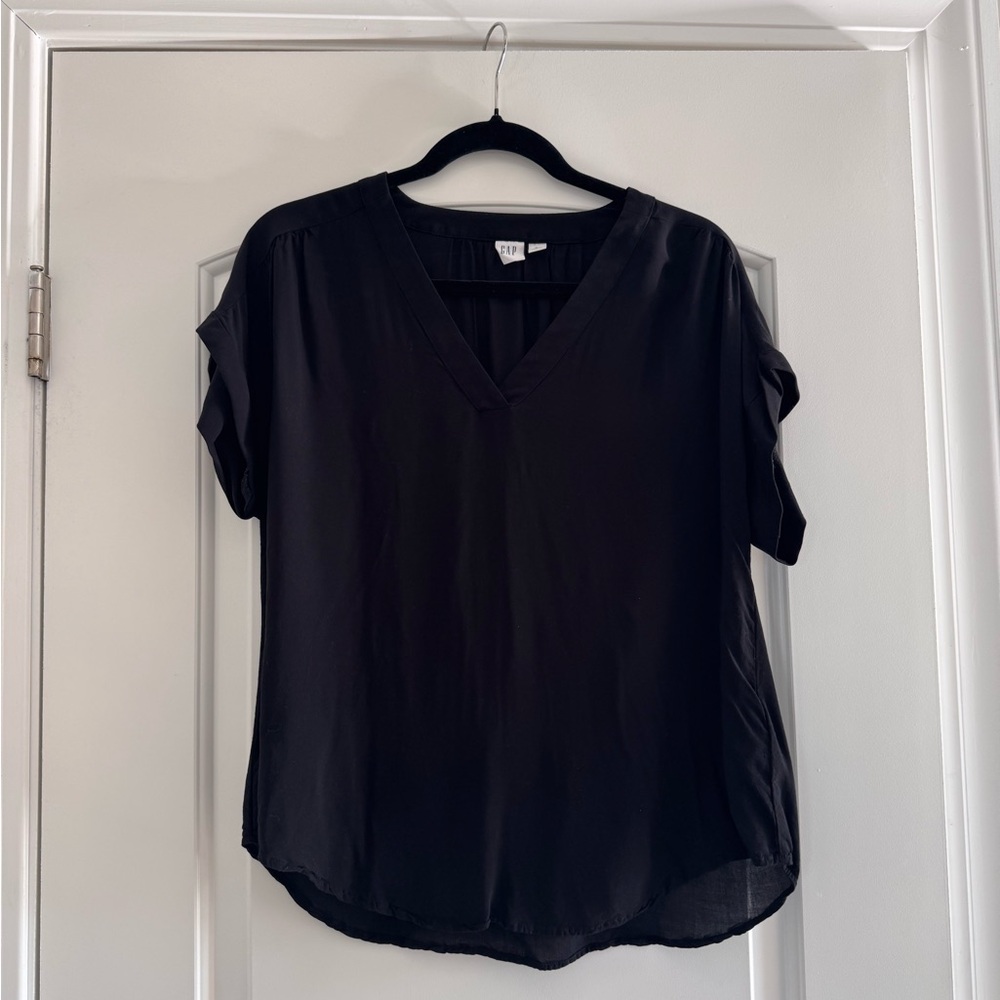 GAP Black V-Neck Blouse